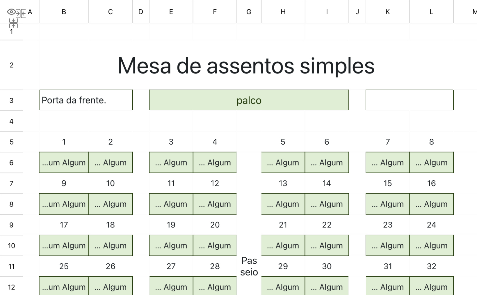 Mesa de assentos simples